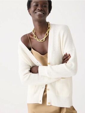 J. Crew V-Neck Cotton-Blend Cardigan Sweater | XL